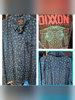 DIXXON Weird Science navy shirt with white geometric print